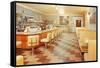 Interior, Retro Diner-null-Framed Stretched Canvas