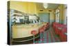 Interior, Retro Diner-null-Stretched Canvas