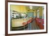 Interior, Retro Diner-null-Framed Art Print