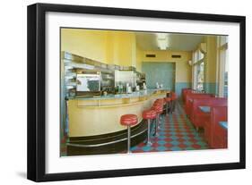 Interior, Retro Diner-null-Framed Art Print