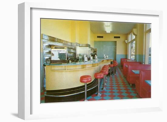 Interior, Retro Diner-null-Framed Art Print