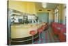 Interior, Retro Diner-null-Stretched Canvas