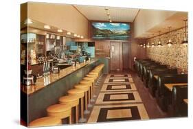 Interior, Retro Diner-null-Stretched Canvas