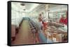 Interior, Retro Diner-null-Framed Stretched Canvas