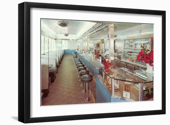 Interior, Retro Diner-null-Framed Art Print