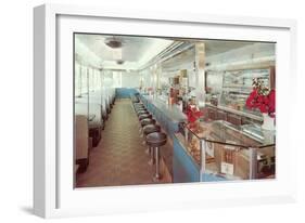 Interior, Retro Diner-null-Framed Art Print