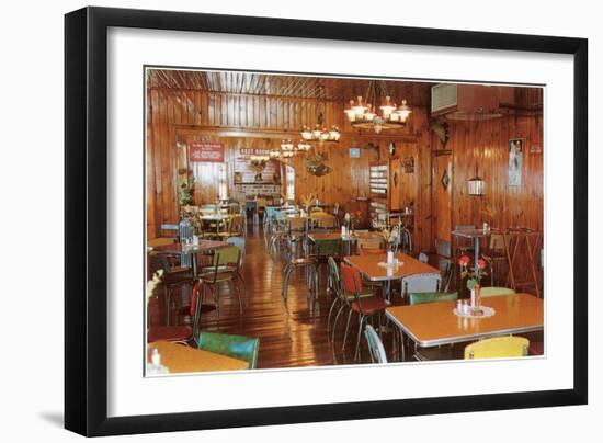 Interior, Roadside Retro Coffee Shop-null-Framed Art Print