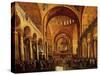 Interior, Saint Mark's Church, (San Marco) Venice, Italy, with Doge-Gabriele Bella-Stretched Canvas