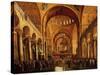 Interior, Saint Mark's Church, (San Marco) Venice, Italy, with Doge-Gabriele Bella-Stretched Canvas