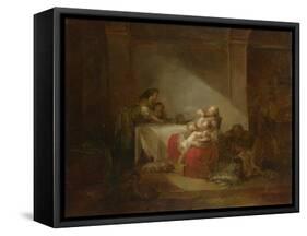 Interior Scene. the Happy Mother, Second Half of the 18th C-Jean-Honoré Fragonard-Framed Stretched Canvas