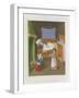 Interior Scene with a Man in Bed as a Two Women Prepare Food-null-Framed Giclee Print