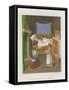 Interior Scene with a Man in Bed as a Two Women Prepare Food-null-Framed Stretched Canvas