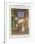 Interior Scene with a Man in Bed as a Two Women Prepare Food-null-Framed Giclee Print