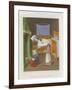 Interior Scene with a Man in Bed as a Two Women Prepare Food-null-Framed Giclee Print