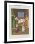 Interior Scene with a Man in Bed as a Two Women Prepare Food-null-Framed Giclee Print