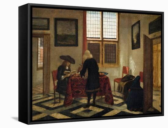 Interior Scene-Pieter Janssens-Framed Stretched Canvas