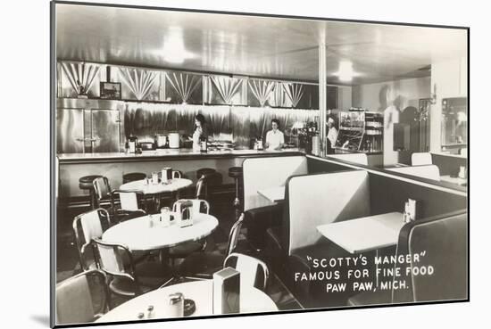 Interior, Scotty's Manger, Retro Diner, Photo-null-Mounted Art Print