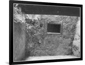 Interior Showing Wall & Window "Interior At Ruin Cliff Palace Mesa Verde NP" Colorado "1941." 1941-Ansel Adams-Framed Art Print