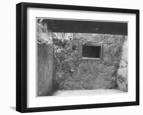 Interior Showing Wall & Window "Interior At Ruin Cliff Palace Mesa Verde NP" Colorado "1941." 1941-Ansel Adams-Framed Art Print