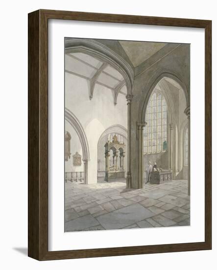 Interior South-West View of the Church of St Helen, Bishopsgate, City of London, 1820-Frederick Nash-Framed Giclee Print