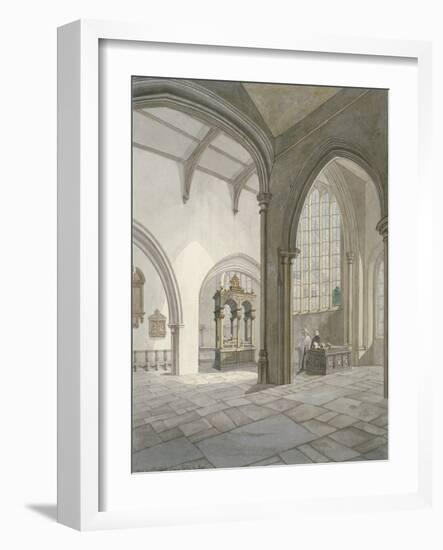 Interior South-West View of the Church of St Helen, Bishopsgate, City of London, 1820-Frederick Nash-Framed Giclee Print