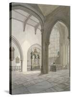 Interior South-West View of the Church of St Helen, Bishopsgate, City of London, 1820-Frederick Nash-Stretched Canvas