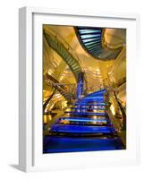 Interior Stairs and Ceiling of Modern Public Spa, Escaldes-Engordany Parish, Andorra-Jim Zuckerman-Framed Photographic Print