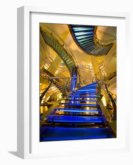 Interior Stairs and Ceiling of Modern Public Spa, Escaldes-Engordany Parish, Andorra-Jim Zuckerman-Framed Photographic Print