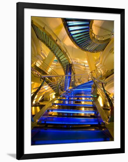 Interior Stairs and Ceiling of Modern Public Spa, Escaldes-Engordany Parish, Andorra-Jim Zuckerman-Framed Photographic Print