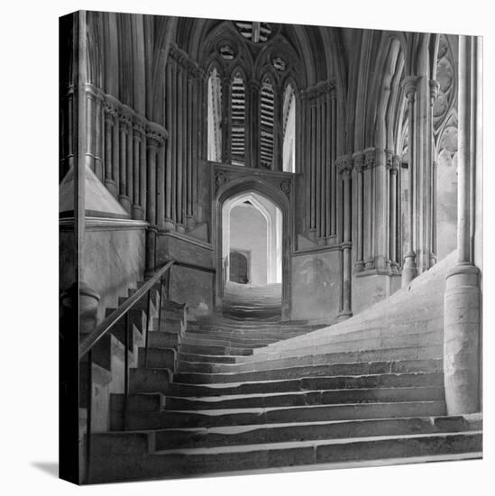 Interior Stairway of the Chapter House, Wells Cathedral-Frederick Henry Evans-Stretched Canvas