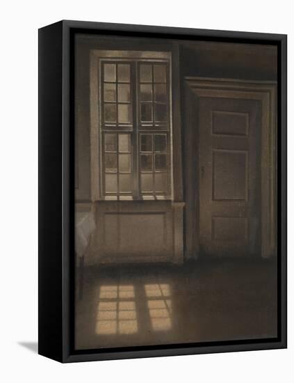 Interior, Sunlight on the Floor-Vilhelm Hammershoi-Framed Stretched Canvas