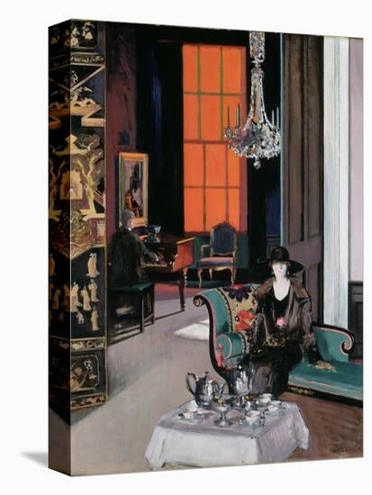 Interior - the Orange Blind, c.1928-Francis Campbell Boileau Cadell-Stretched Canvas