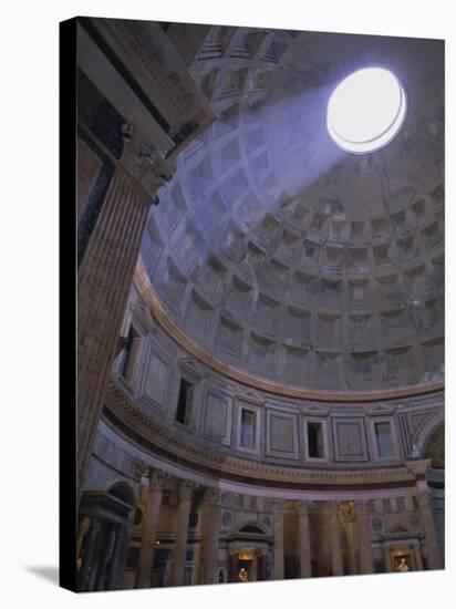 Interior, the Pantheon, Rome, Lazio, Italy, Europe-John Miller-Stretched Canvas