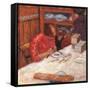 Interior the Woman with the Dog-Pierre Bonnard-Framed Stretched Canvas