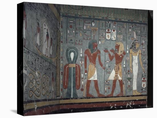 Interior, Tomb of Ramses I, Valley of the Kings, Thebes, Unesco World Heritage Site, Egypt-John Ross-Stretched Canvas