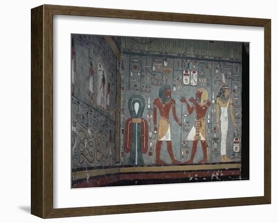 Interior, Tomb of Ramses I, Valley of the Kings, Thebes, Unesco World Heritage Site, Egypt-John Ross-Framed Photographic Print