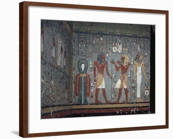 Interior, Tomb of Ramses I, Valley of the Kings, Thebes, Unesco World Heritage Site, Egypt-John Ross-Framed Photographic Print