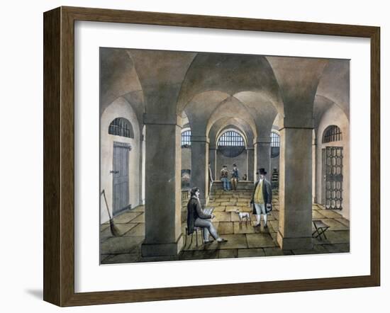 Interior View in Horsemonger Lane Prison, Union Road, Southwark, London, C1826-G Yates-Framed Giclee Print