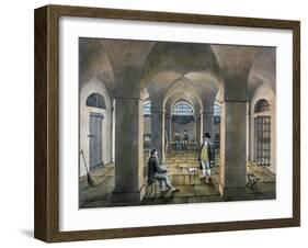 Interior View in Horsemonger Lane Prison, Union Road, Southwark, London, C1826-G Yates-Framed Giclee Print