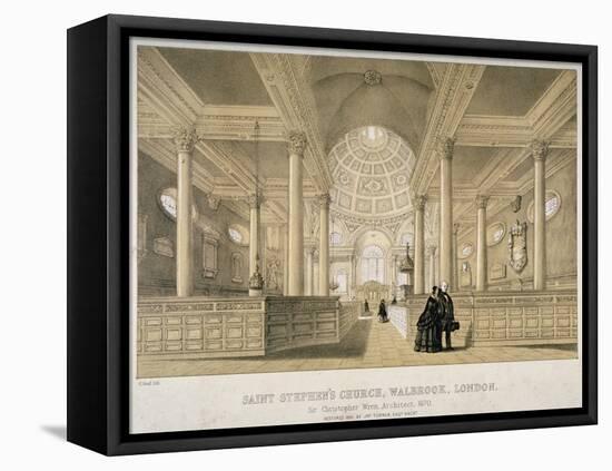 Interior View Looking East, Church of St Stephen Walbrook, City of London, 1851-J Graf-Framed Stretched Canvas