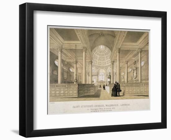 Interior View Looking East, Church of St Stephen Walbrook, City of London, 1851-J Graf-Framed Giclee Print