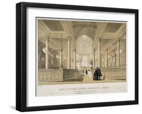 Interior View Looking East, Church of St Stephen Walbrook, City of London, 1851-J Graf-Framed Giclee Print