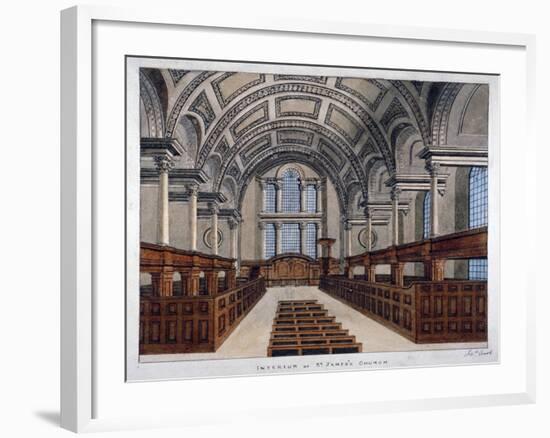 Interior View Looking East, St James's Church, Piccadilly, London, 1806-Frederick Nash-Framed Giclee Print