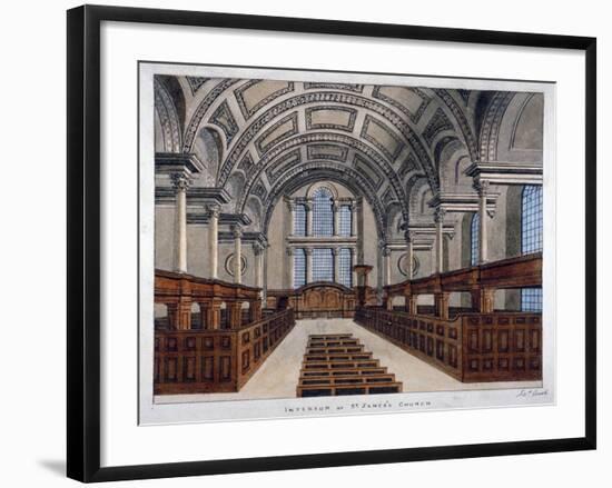 Interior View Looking East, St James's Church, Piccadilly, London, 1806-Frederick Nash-Framed Giclee Print