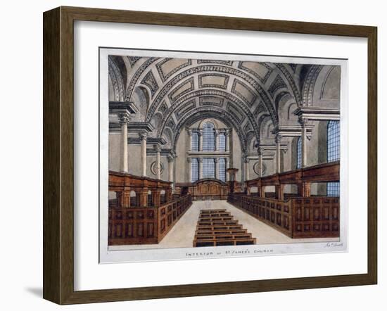 Interior View Looking East, St James's Church, Piccadilly, London, 1806-Frederick Nash-Framed Giclee Print