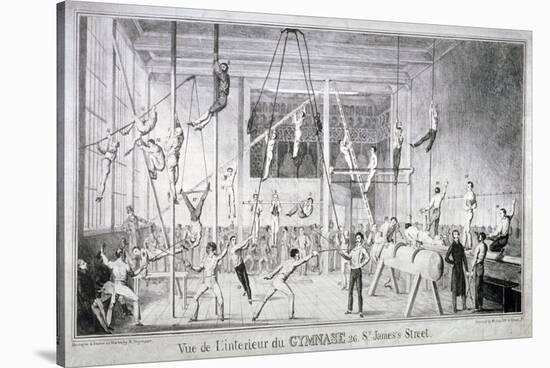 Interior View of a Gymnasium, 26 St James's Street, Westminster, London, C1830-Robert Seymour-Stretched Canvas