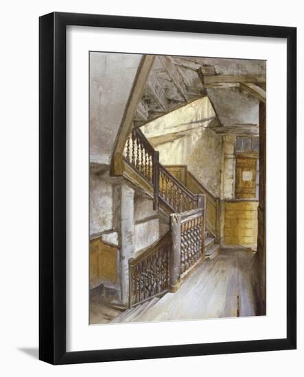 Interior View of a Staircase in a House in White Lion Court, Westminster, London, 1880-John Crowther-Framed Giclee Print