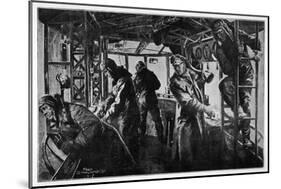 Interior View of a Zeppelin in the Course of a Bombing Raid on England-null-Mounted Art Print