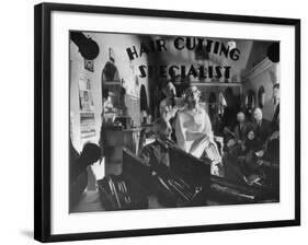 Interior View of Barber Shop-Bernard Hoffman-Framed Photographic Print