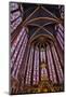 Interior view of beautiful stained glass, and arched ceiling, Sainte-Chappelle cathedral, Paris-Darrell Gulin-Mounted Photographic Print